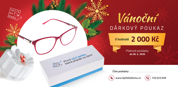 Vánoční dárkový poukaz v hodnotě 2 000 Kč od OptikDoDomu